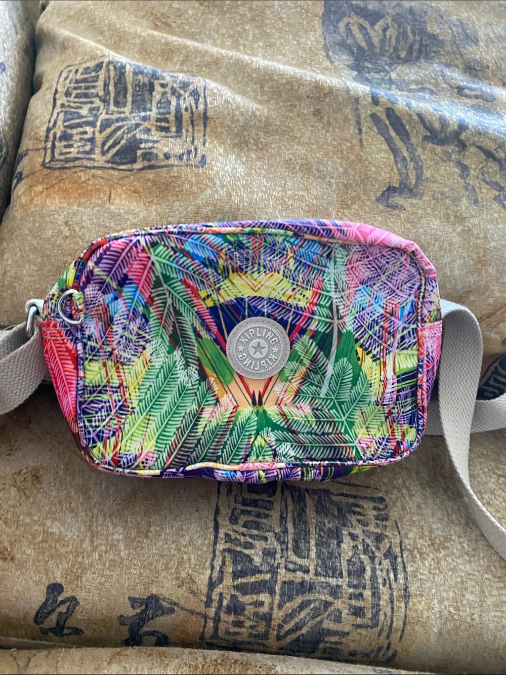 Kipling Dee Multicolor Tropical Leaf Print Crossbody